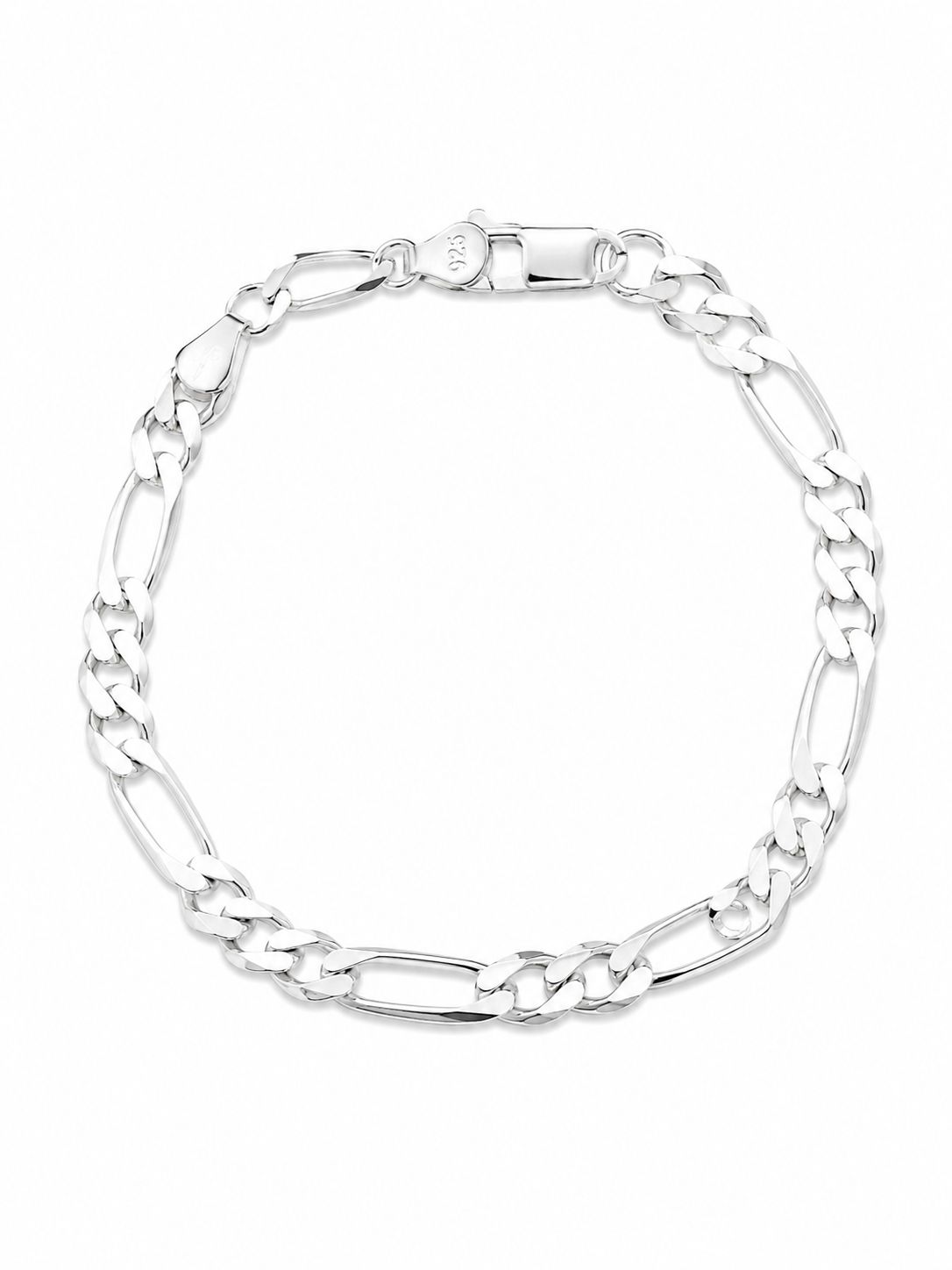 PULSERA CUBANA ESLABON MEDIANO PLATA