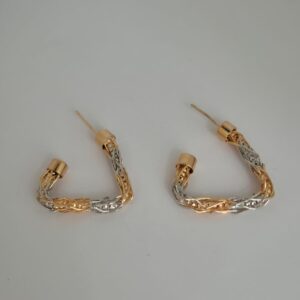 ARETES SEMI TRIÁNGULO BICOLOR