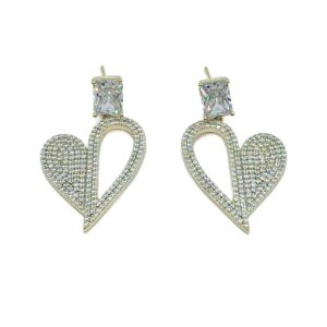 ARETES COLGANTES CORAZÓN ZIRCONIAS