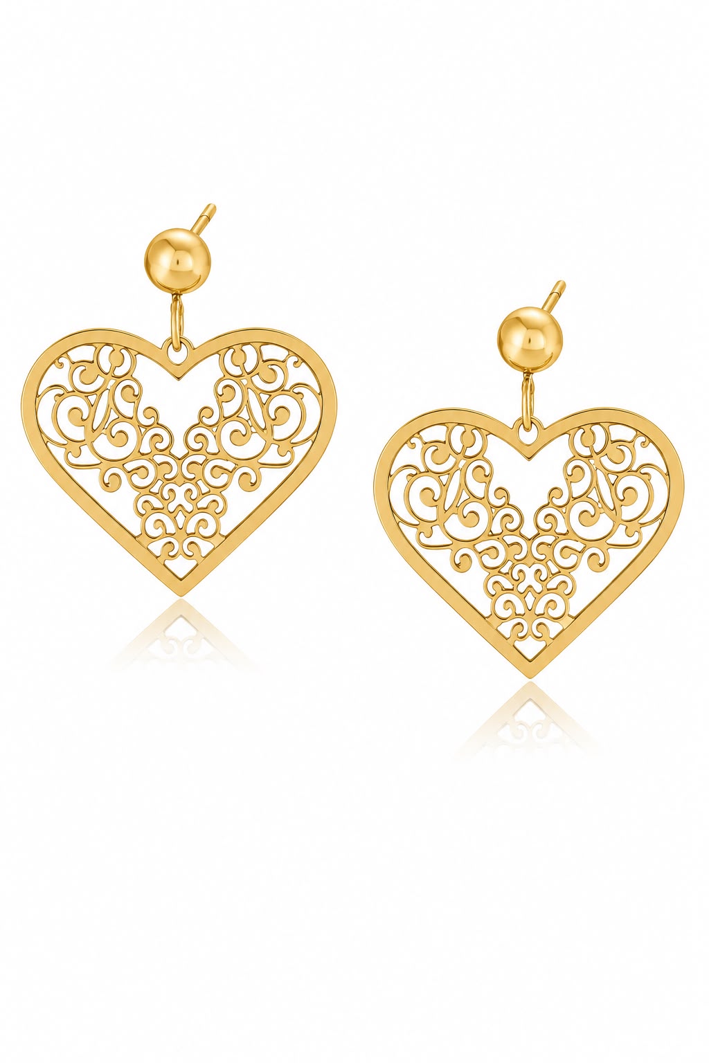 ARETES CORAZÓN COLGANTES