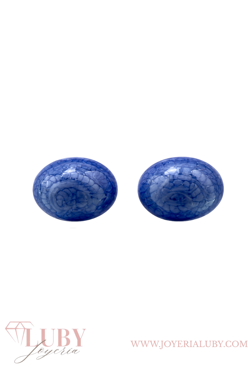 ARETES BOLA GRANDE AZUL