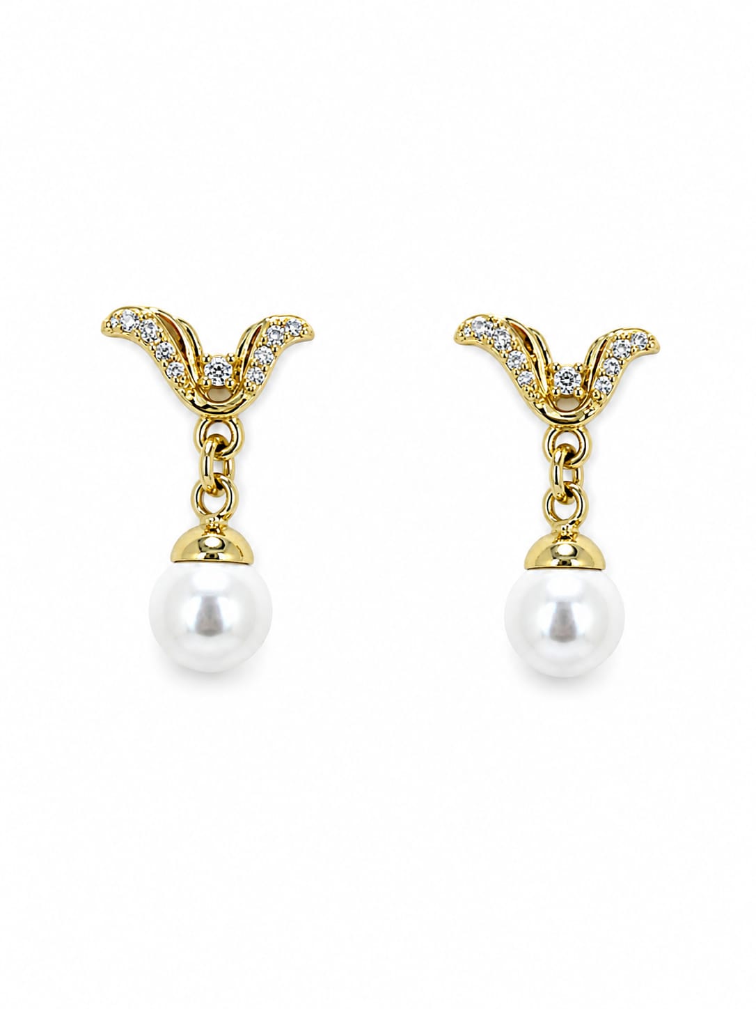 ARETES COLA DE SIRENA CON PERLA COLGANTE