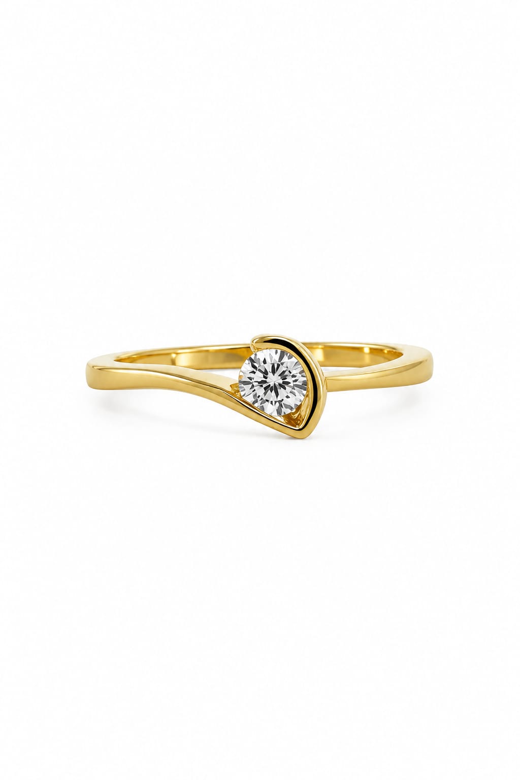 ANILLO PIEDRA ENCRUSTADA EN "V"